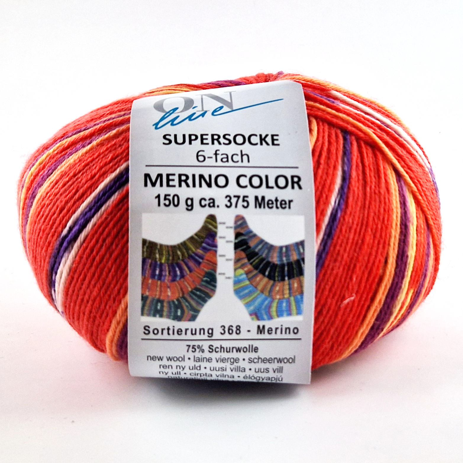 Supersocke 6-fach Merino Color von ONline
