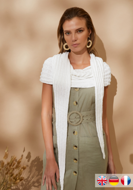 Tuch Summer White | Einzelanleitung | Stricken | Annika Andrea Wolke
