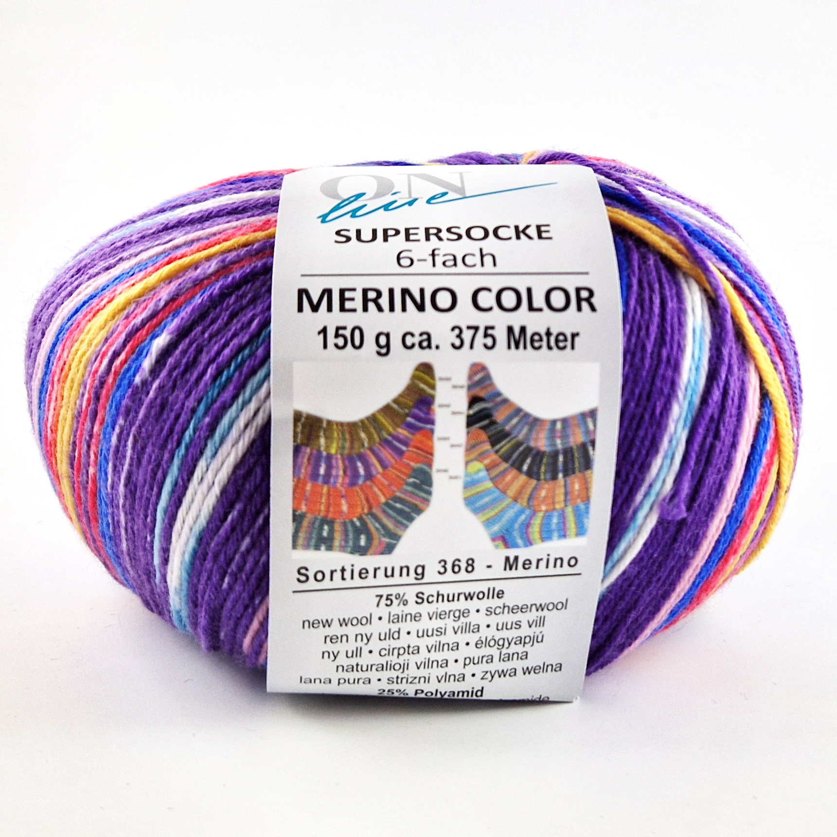 Supersocke 6-fach Merino Color von ONline