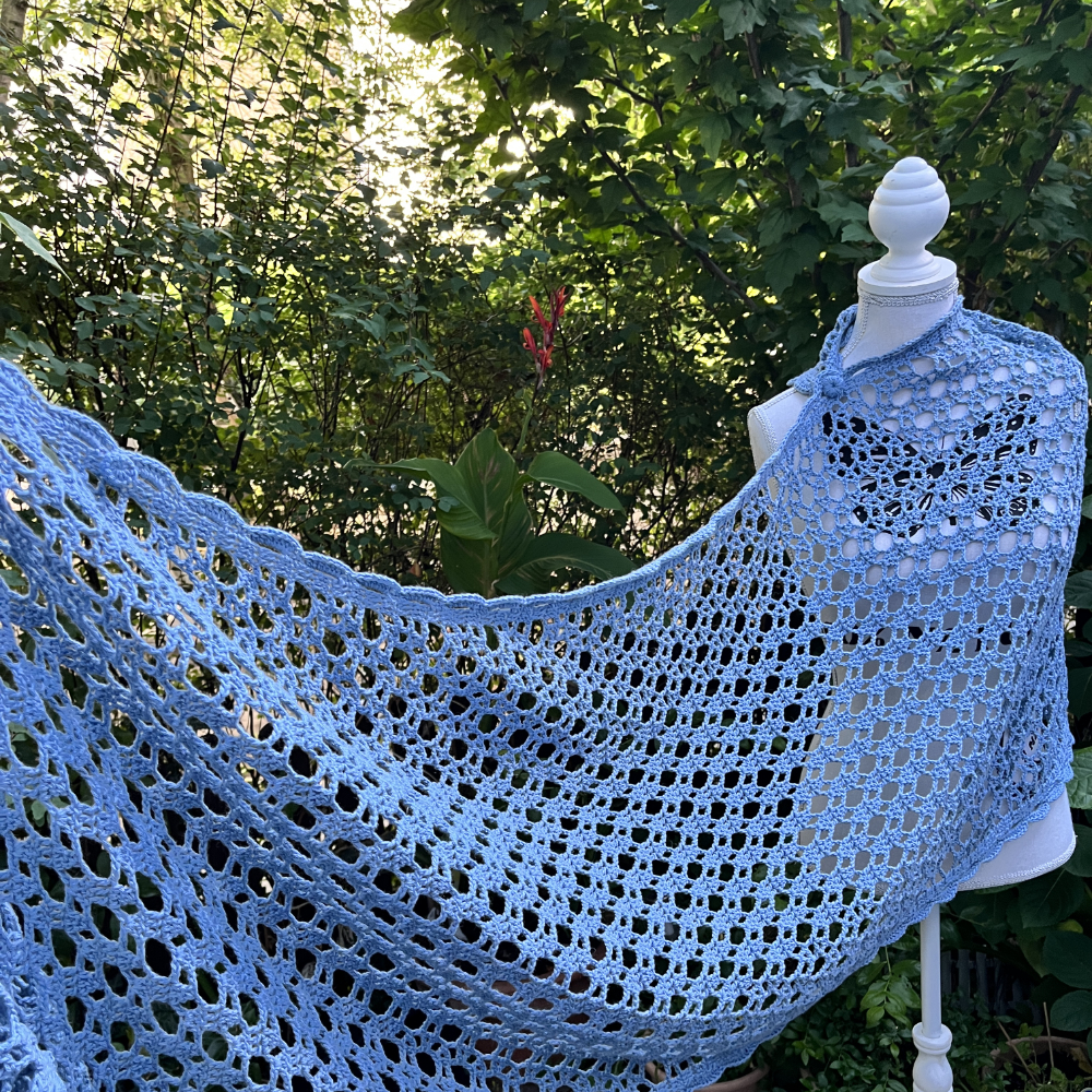 Häkelstola Zirkulation | Einzelanleitung | Wolle Cotton Baby Linie 345 ONline Linie 0011 - türkis | Stricken | Sylvie Rasch