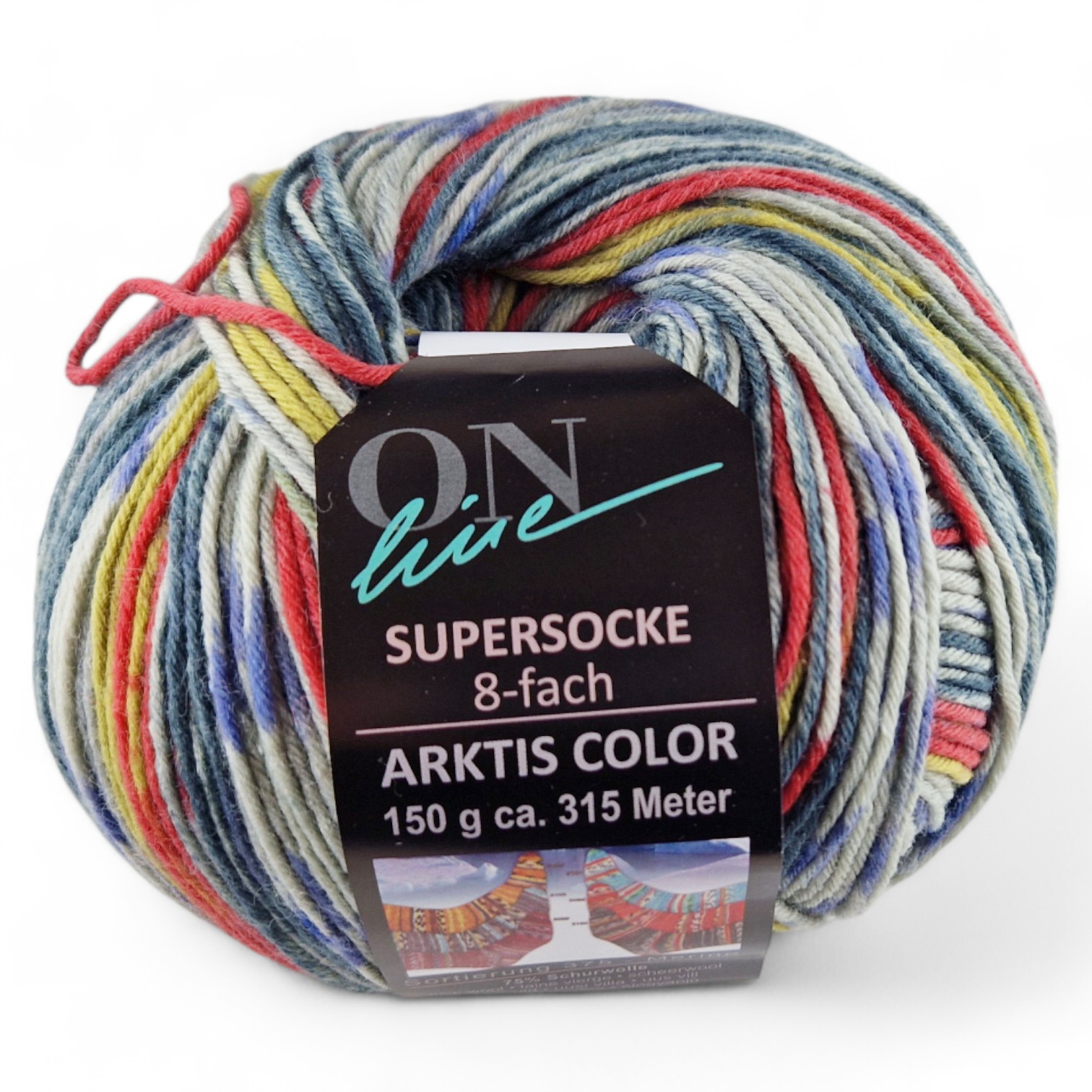 Supersocke 8-fach Merino Arktis Color von ONline