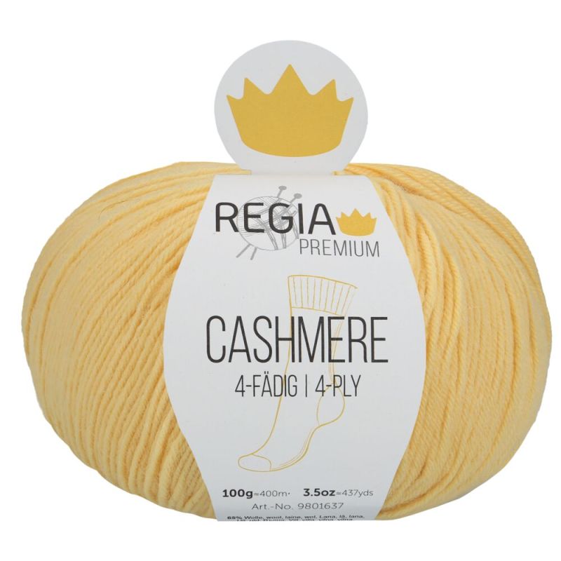 Premium Cashmere Uni 4-fach Sockenwolle 100 g von Regia