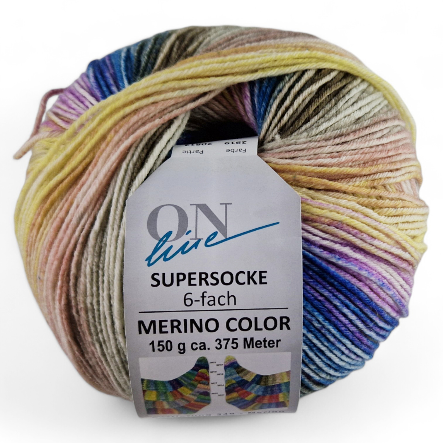 Supersocke 6-fach Merino Color von ONline
