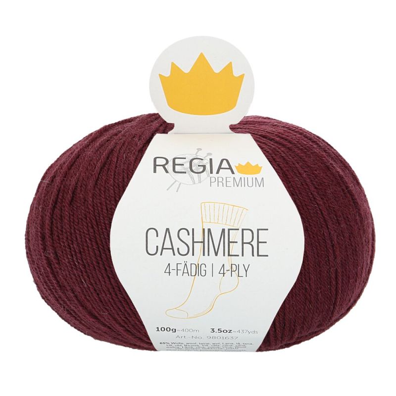 Premium Cashmere Uni 4-fach Sockenwolle 100 g von Regia