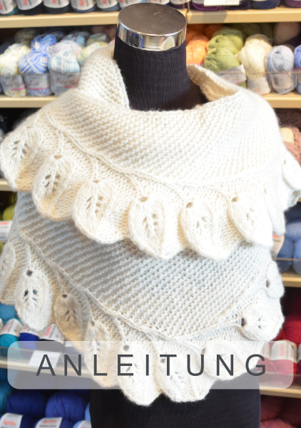 Tuch Blätter im Schnee | Einzelanleitung | Wolle SHEEP  | Stricken | Annemarie