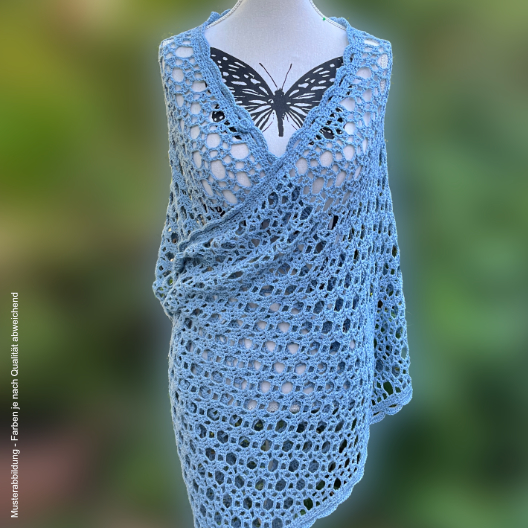 Häkelstola Zirkulation | Einzelanleitung | Wolle Cotton Baby Linie 345 ONline Linie 0011 - türkis | Stricken | Sylvie Rasch