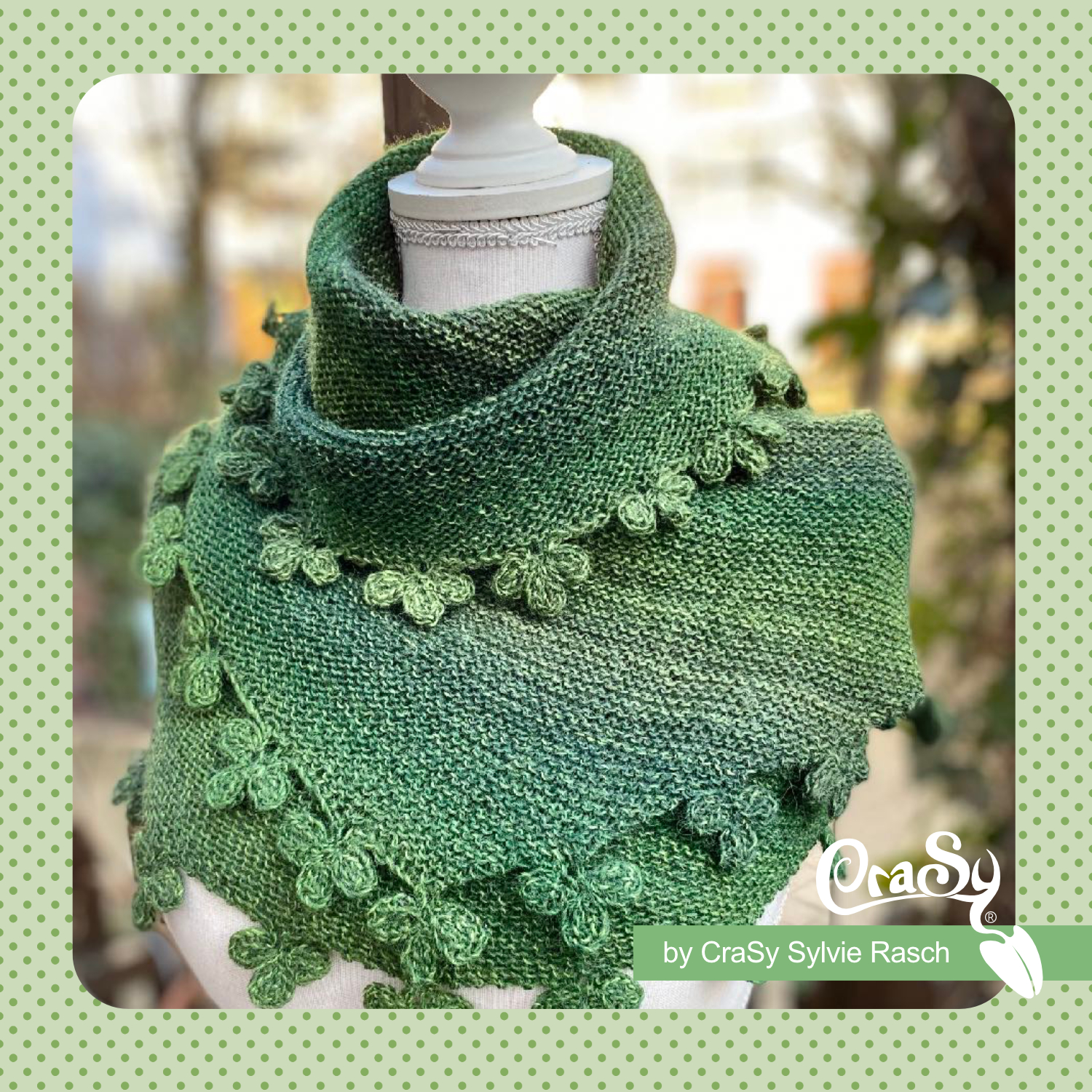 Tuch St Patrick | Einzelanleitung | Wolle Bazar Linie 460  | Stricken | Sylvie Rasch