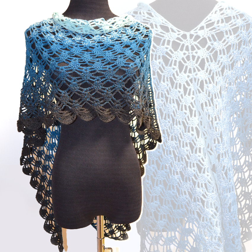 Häkelponcho Frühlingsabend | Einzelanleitung | Wolle BOBBEL cotton 800m  | Häkeln | Annemarie