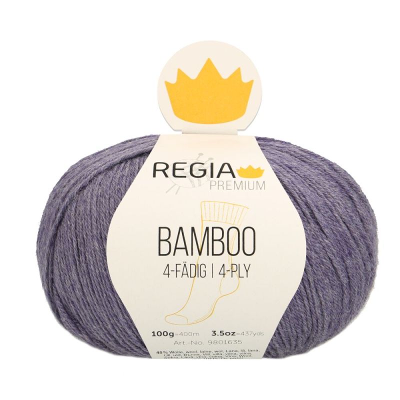 Premium Bamboo Uni 4-fach Sockenwolle 100 g von Regia
