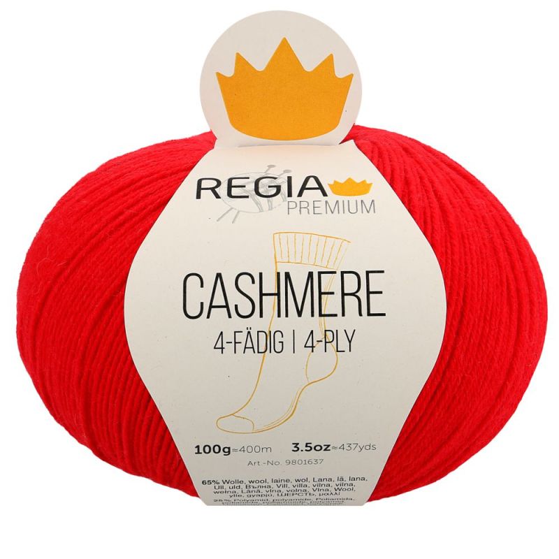 Premium Cashmere Uni 4-fach Sockenwolle 100 g von Regia