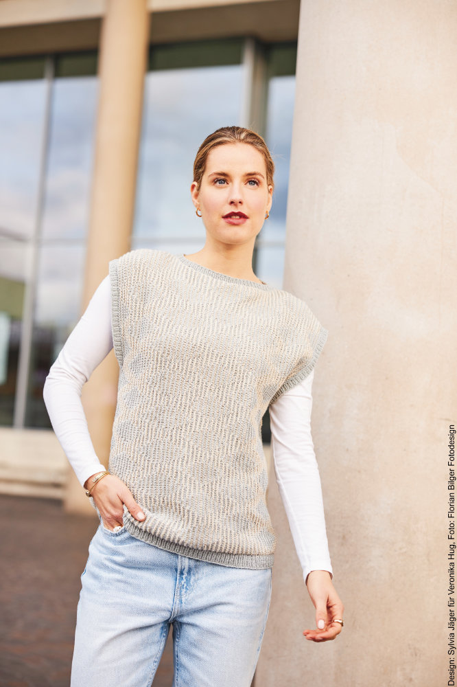 Pullunder Schattenstricken | Anleitungsheft | Wolle Merino Silk Socks Stretch, 4-fach  | Stricken | Veronika Hug, Woolly Hugs, Christophorus Verlag
