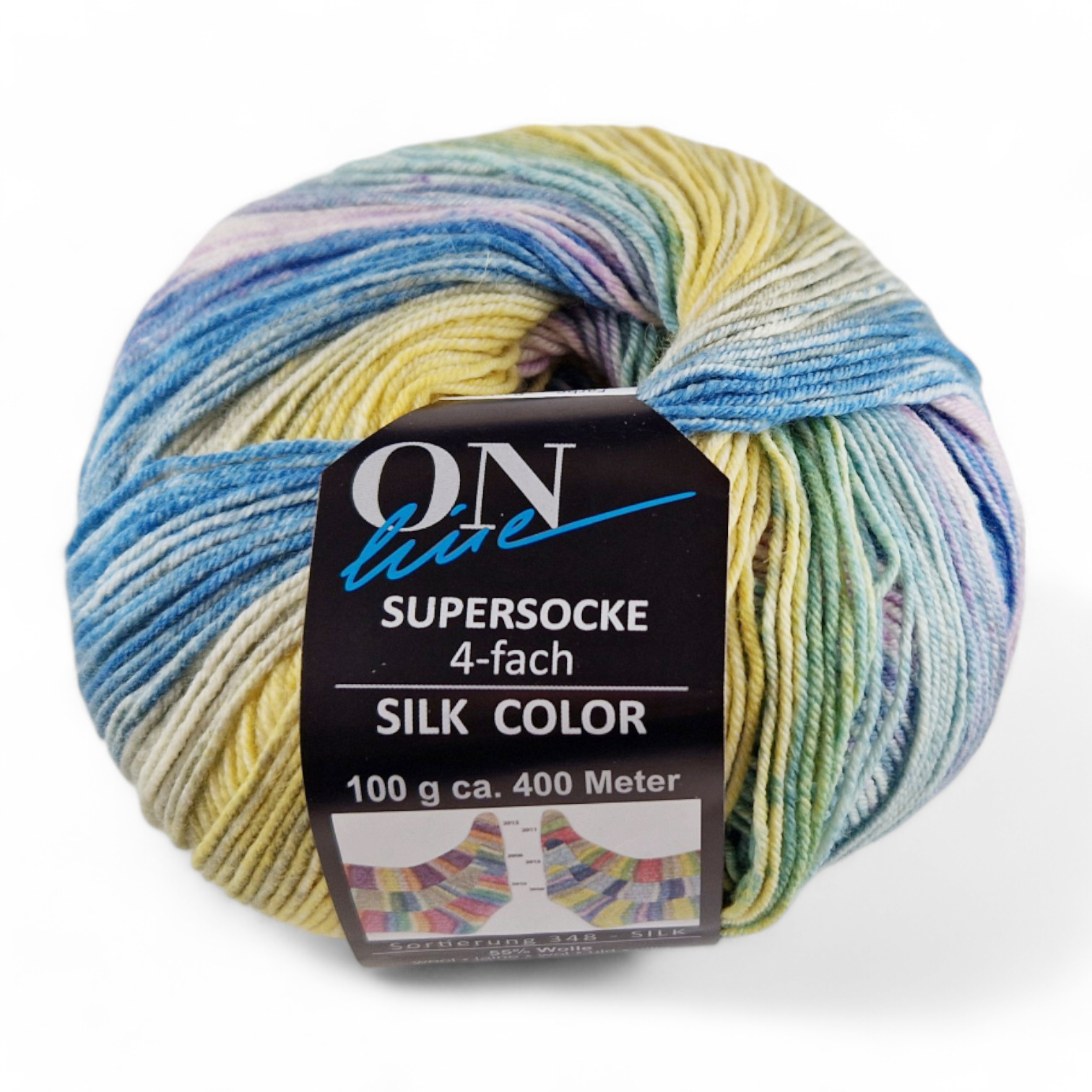 Supersocke Silk Sort. 348 Color 4-fach von ONline