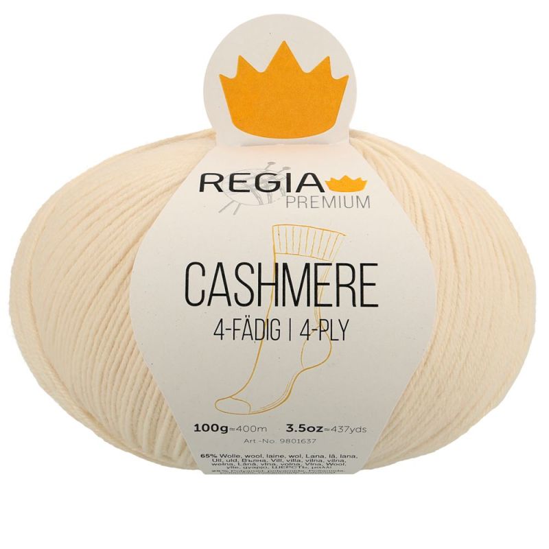 Premium Cashmere Uni 4-fach Sockenwolle 100 g von Regia