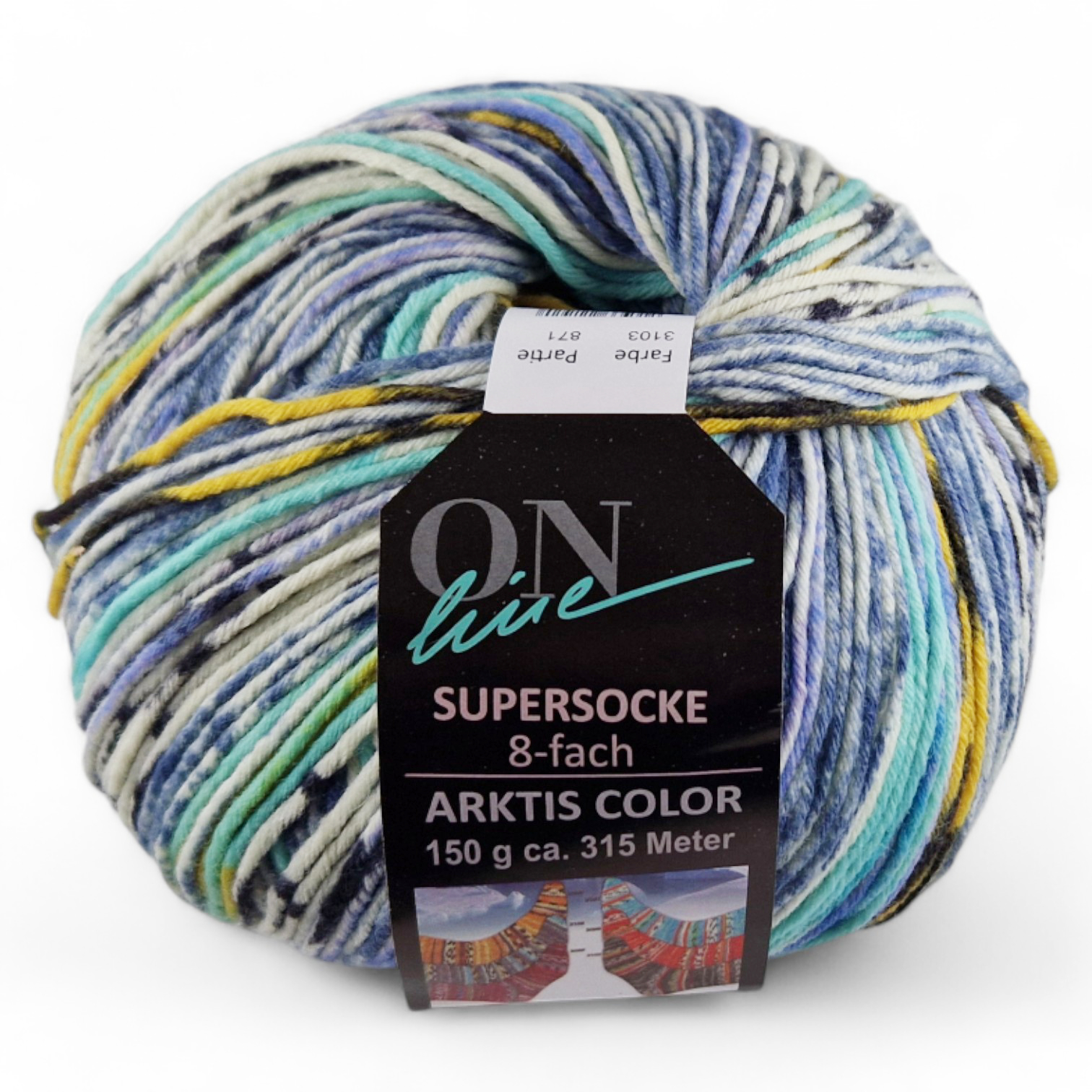Supersocke 8-fach Merino Arktis Color von ONline