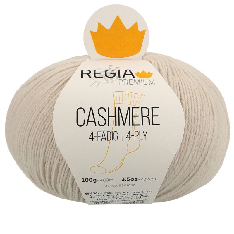Premium Cashmere Uni 4-fach Sockenwolle 100 g von Regia