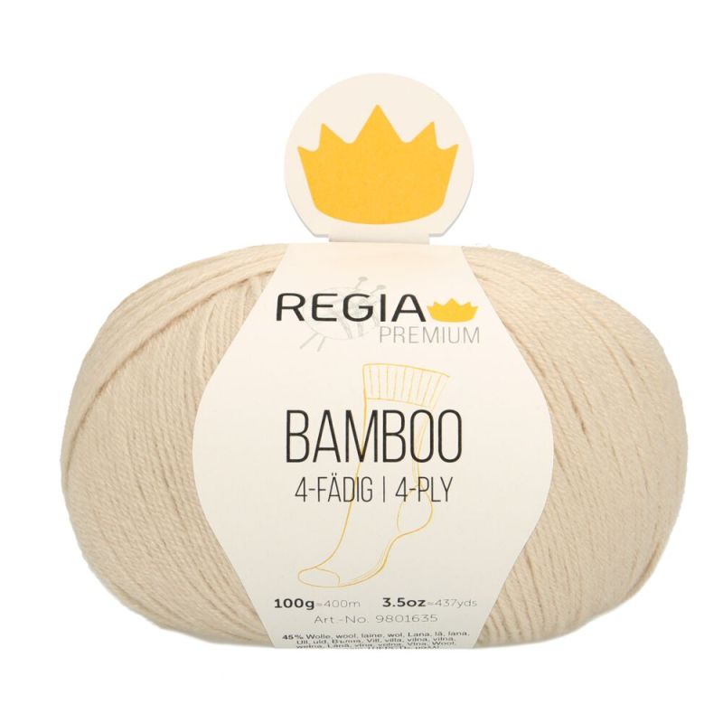 Premium Bamboo Uni 4-fach Sockenwolle 100 g von Regia