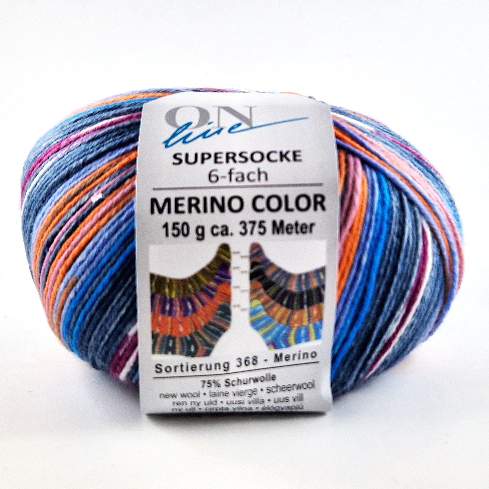 Supersocke 6-fach Merino Color von ONline
