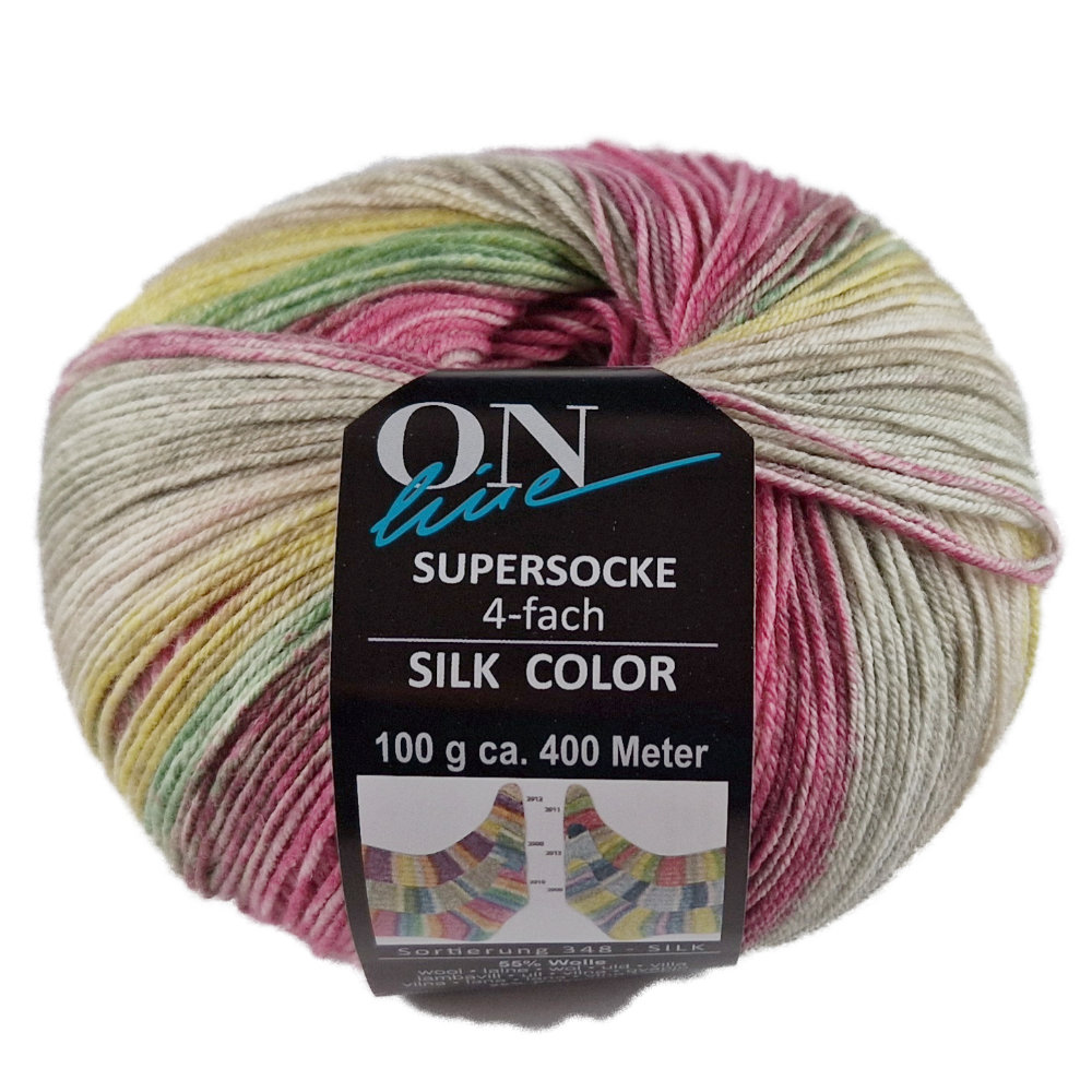 Supersocke Silk Sort. 348 Color 4-fach von ONline