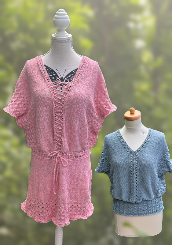 Strickshirt / Tunika Criss-Cross | Einzelanleitung | Wolle Macado Linie 476  | Stricken | Sylvie Rasch