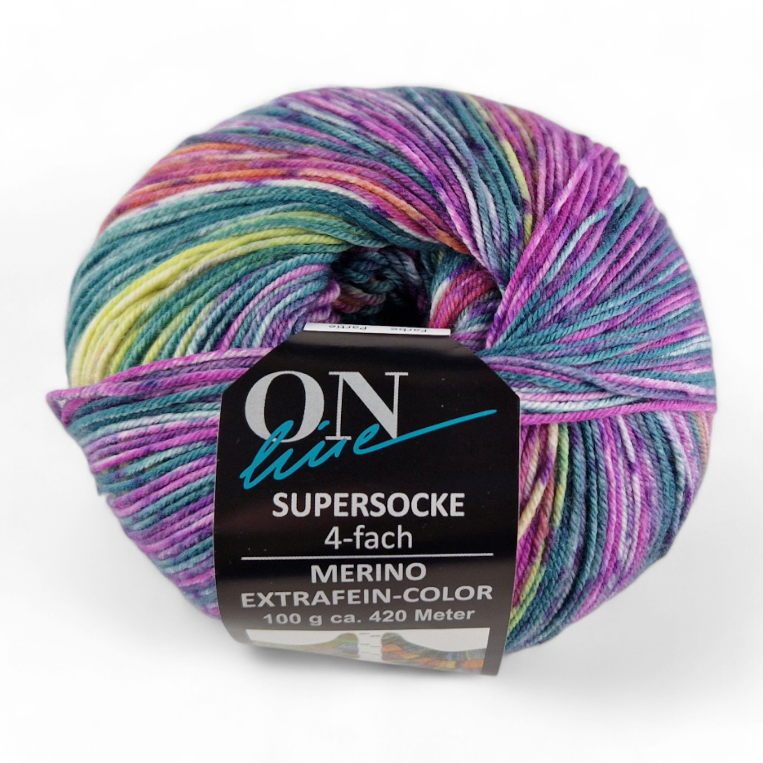 Supersocke Merino Extrafein Sort. 345 Color 4-fach von ONline